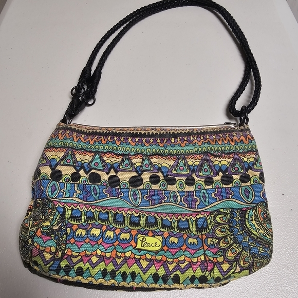 Sakroots Crossbody Bag Multi Color Pattern Zipper Pockets Small Shoulder Bag - Picture 2 of 11